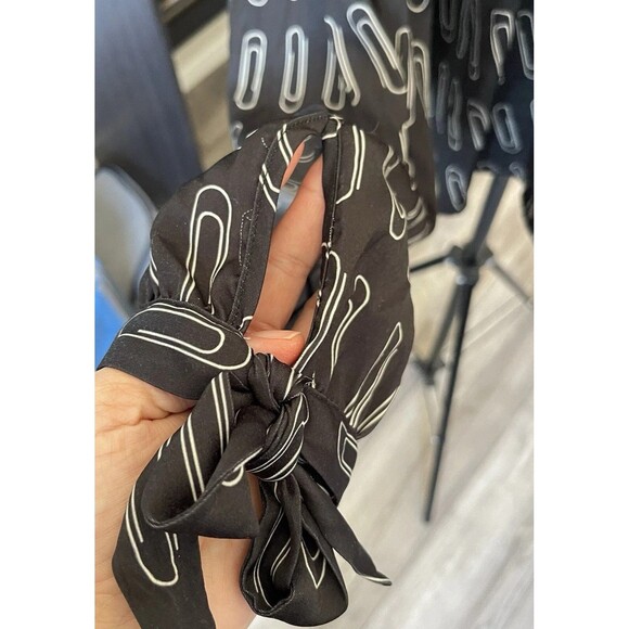 ModCloth Blouse Plus Sz 3X Bow Tie Neck Long Sleeve Rodeo Retro Preppy Western - Picture 9 of 14